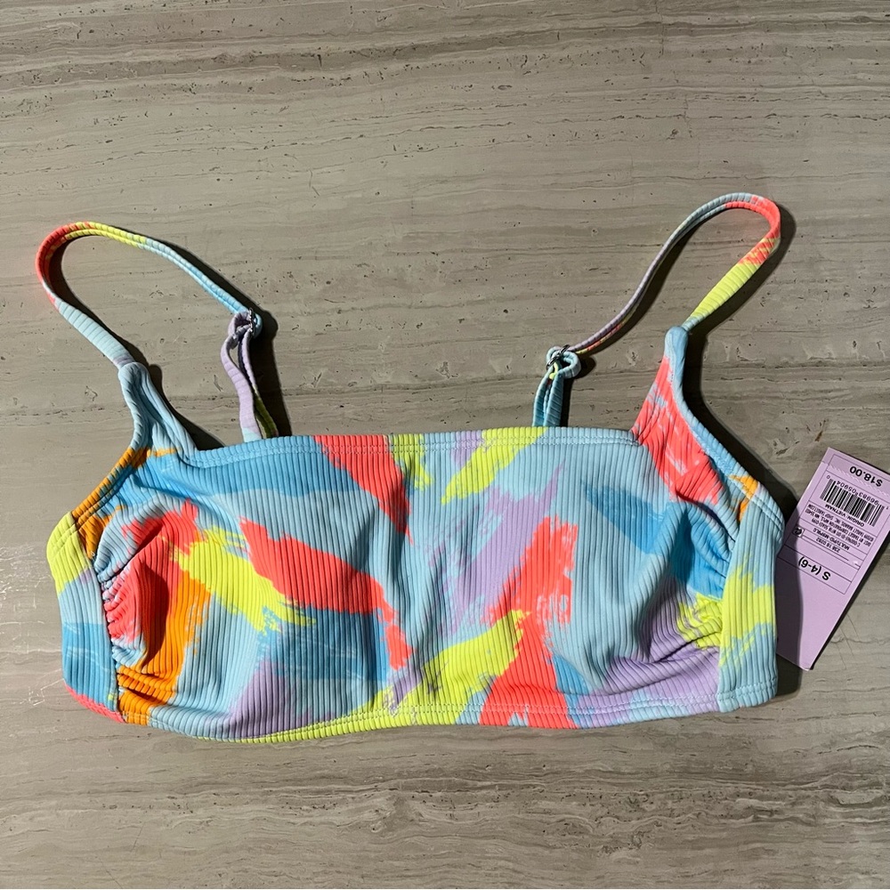 Wild fable Women's Bikini Top Square Neck Bralette Ribbed Back Hook Small